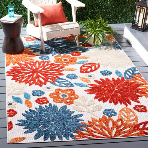 Ebern Designs Kellems Flatweave Red/Blue Indoor/Outdoor Rug & Reviews